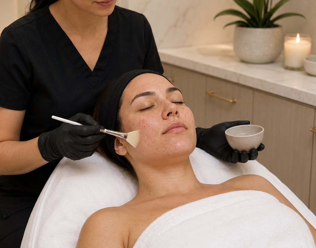 Before photo for a premium facial treatment story