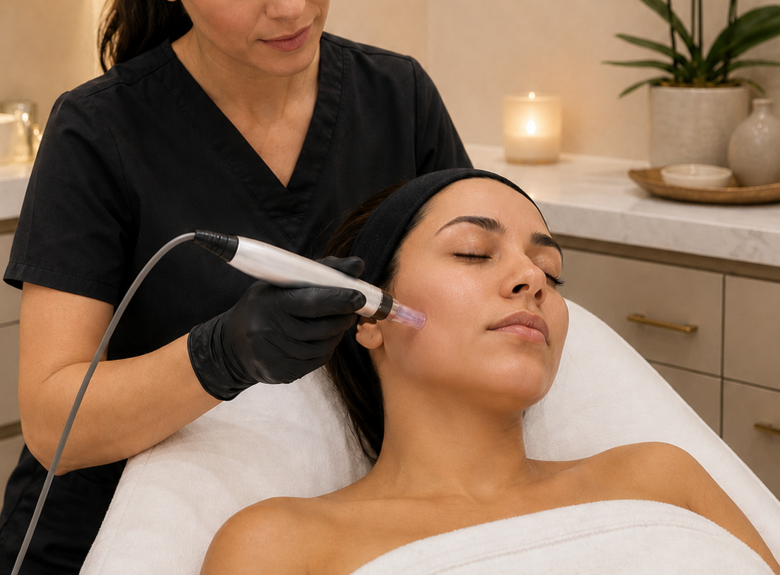 After photo for a microneedling treatment story