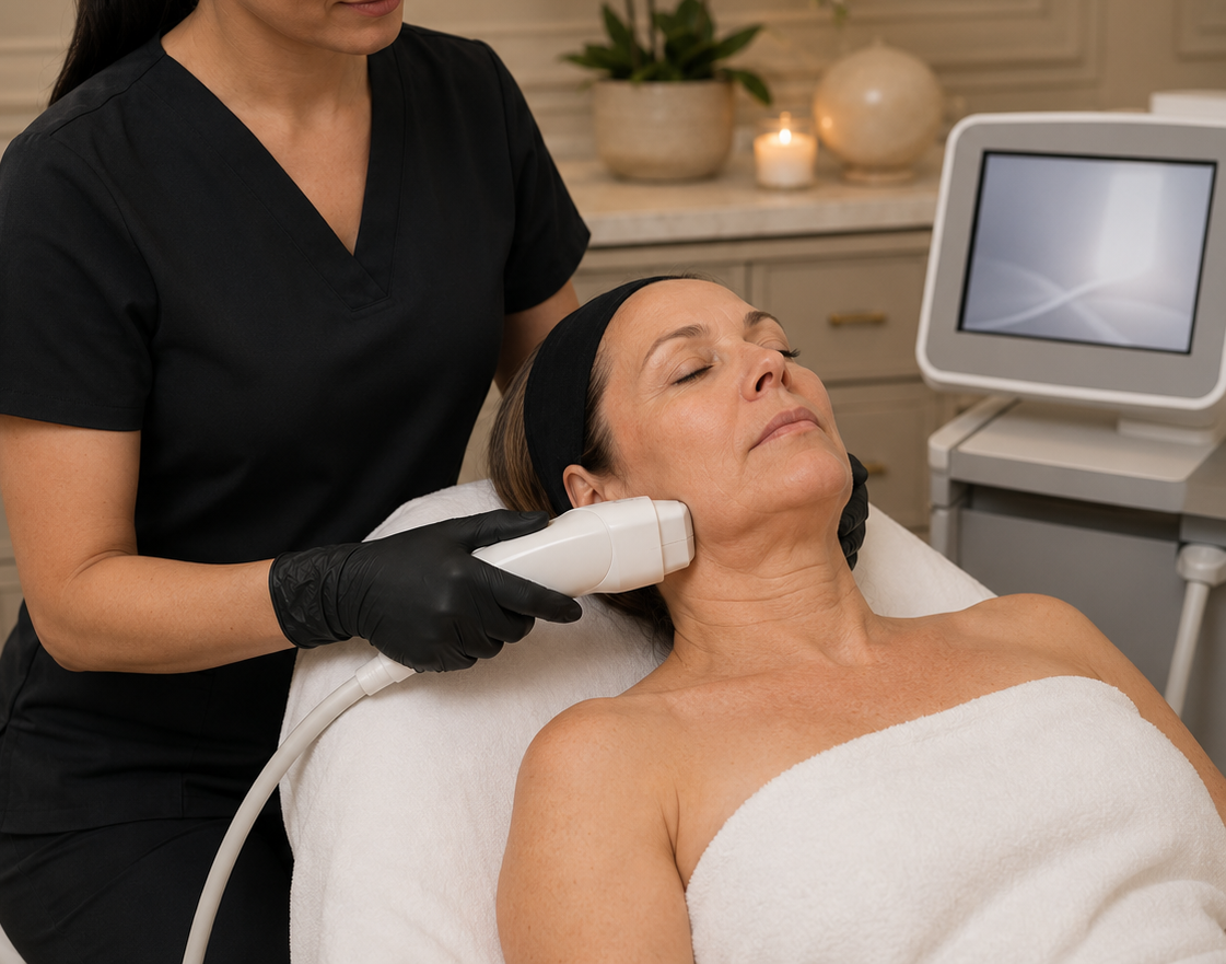 Before photo for a skin tightening treatment story
